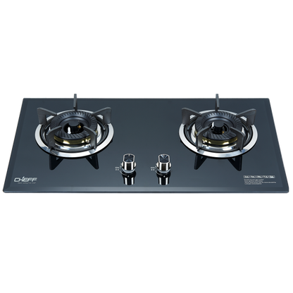 Cocina A Gas 2 Hornillas Vidrio Templado