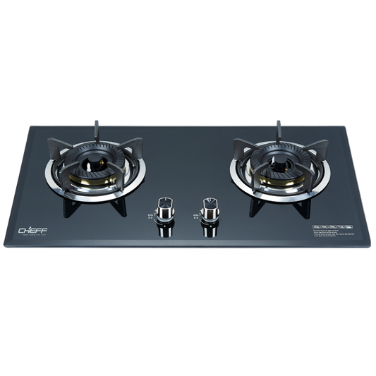 Cocina A Gas 2 Hornillas Vidrio Templado